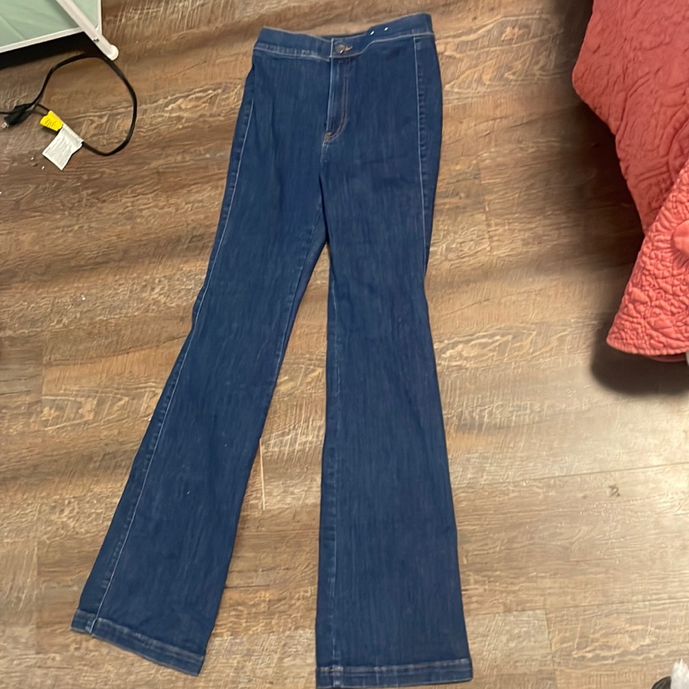 EXPRESS slim flare super high rise jeans size small